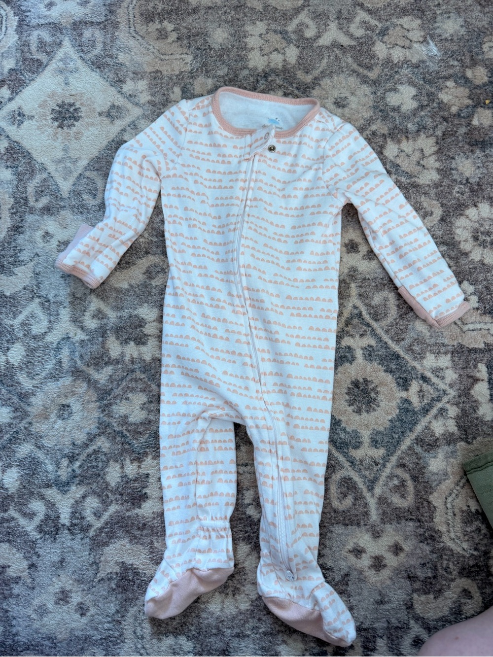 cloud island Pink & White Striped Dot Footed Pajamas